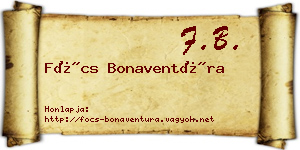 Föcs Bonaventúra névjegykártya